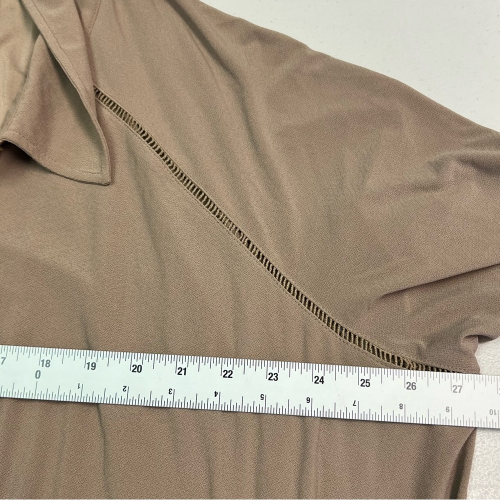Attitudes by Renee | Tan Button Down Shirt‎ - Picture 11 of 11